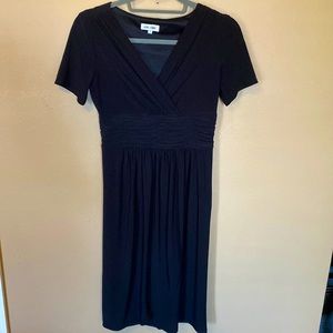Black midlength dress with side zipper